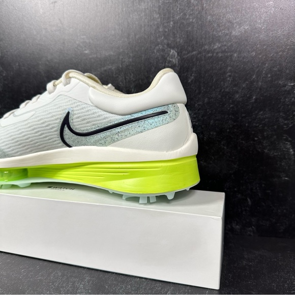 AIR ZOOM INFINITY TOUR NEXT% MENS SPIKED GOLF SHOES SIZE 8.5 WHITE GREEN NEW - Picture 10 of 10